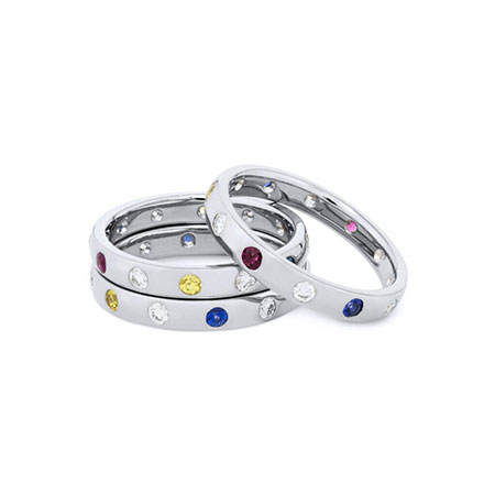 Christmas rings Sapphires blue yellow rubies jewellery